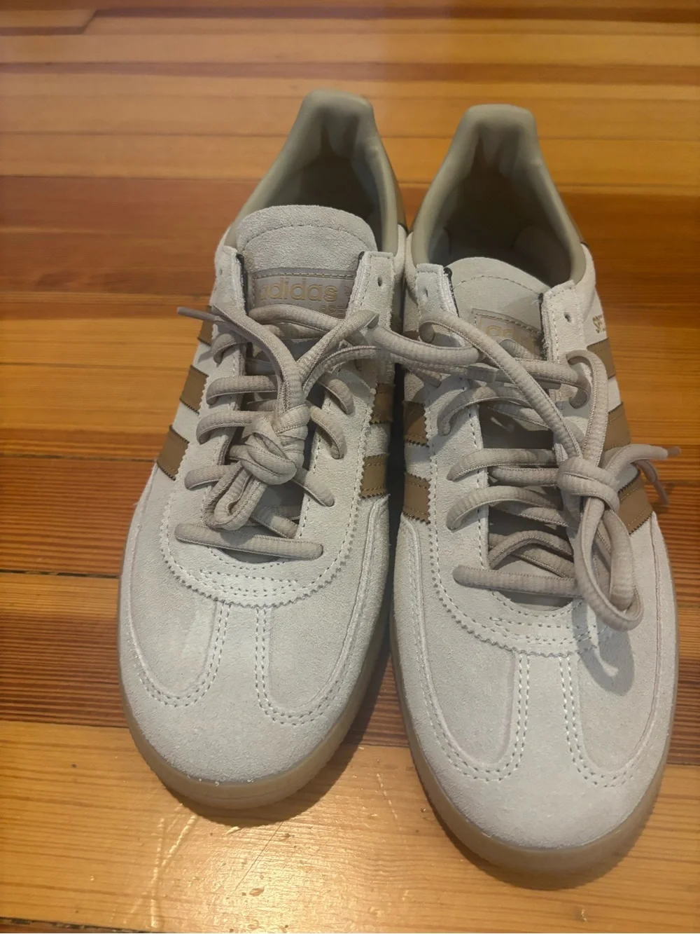 adidas Spezial Suede Sneakers - Light Gray with Tan Stripes